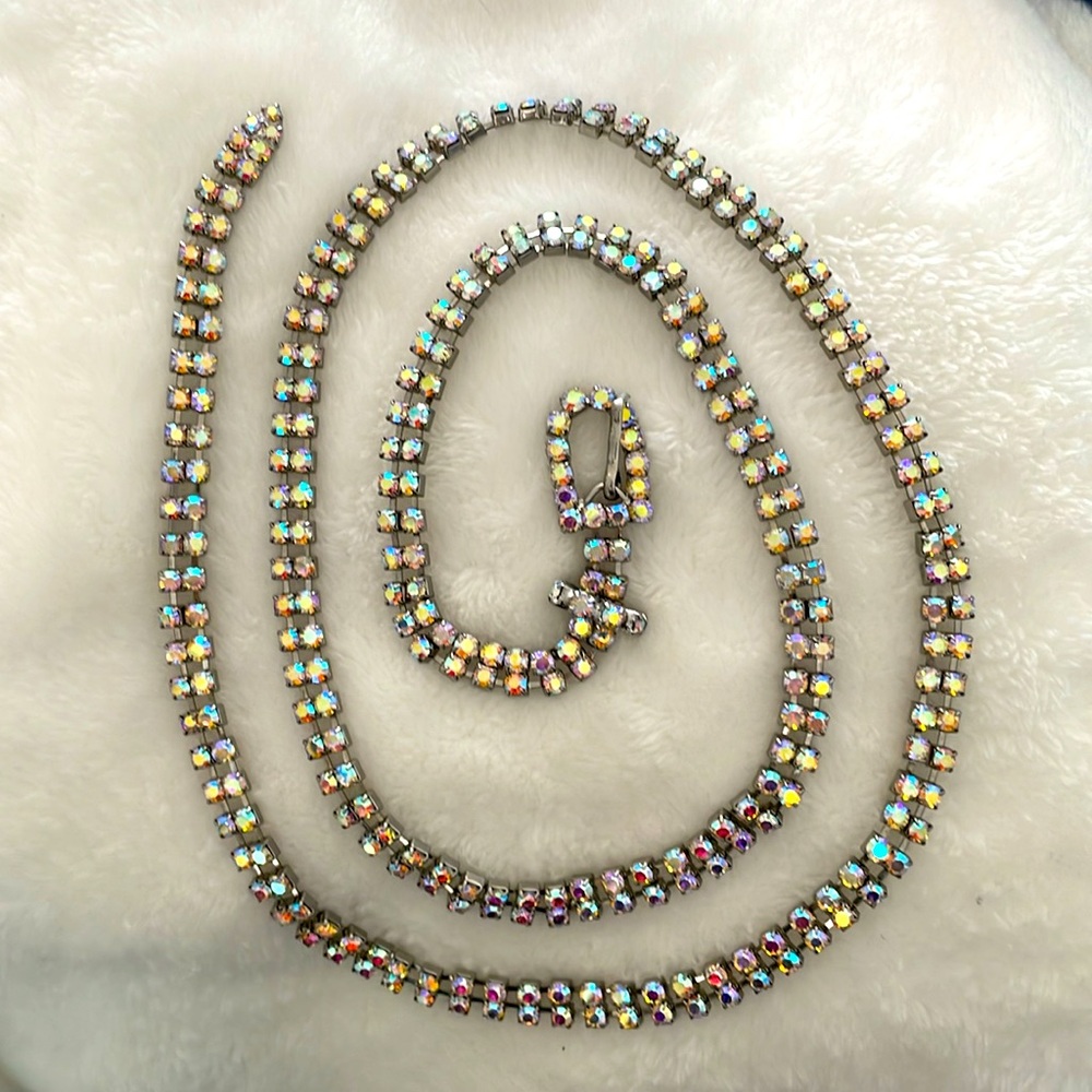 Rhinestone skinny belt